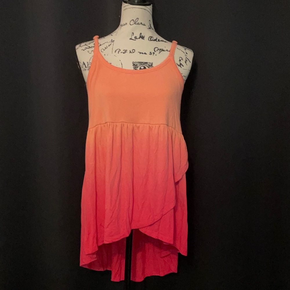 Orange/pink high/low tank